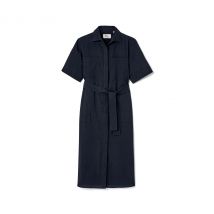 Nah/Studio Seersucker-Kleid - Baumwolle - Gr. 36 - dunkelblau