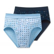 2 Schiesser Slips in Feinripp - Herren - Gr. L/6 - hellblau
