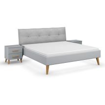 rauch Bettanlage »Skandi« mit 2 Nachttischen - 288x219x109cm - braun - Holz