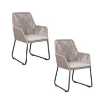 deVries 2 Dining-Sessel - 64x64x90cm - anthrazit - Polyethylen / Aluminium / Schaumstoff