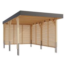 Karibu Einzel-Carport - 225x487x246,5cm - anthrazit - Fichtenholz