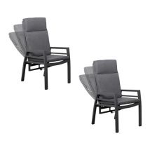 2 deVries Stühle - 60x62x110cm - anthrazit - Aluminium / Polyester / Polyurethan