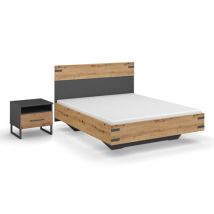 rauch Set »Butte« - 145x207x101cm - grau - Holz / Metall