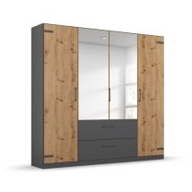 rauch Drehtürenschrank »Butte« - 181x57x197cm - grau - Holz