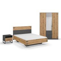 rauch Set »Butte« - 145x207x101cm - grau - Holz / Metall