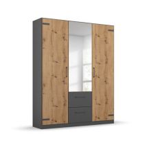 rauch Drehtürenschrank »Butte« - 136x57x197cm - grau - Holz