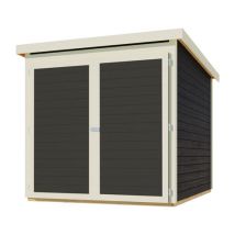Karibu Fahrradgarage für 3 Räder ohne Solarpaket - 162,5x216,5x167cm - weiß - Holz