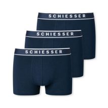 3 Schiesser Shorts mit Bio-Baumwolle - Herren - Gr. S/4 - dunkelblau