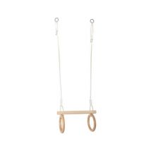 small foot Trapez mit Turnringen aus Holz - braun
