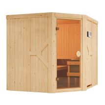 Karibu-Sauna »Brianna« mit Eckeinstieg - braun