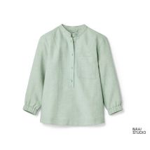 Nah/Studio Bluse - Baumwoll-Leinen-Mix - Gr. 36 - blau