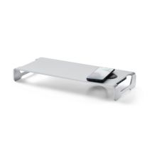 Tchibo - Monitorständer mit kabelloser Ladestation und USB-Hub - silber