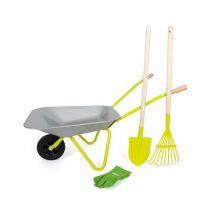 small foot Schubkarre mit Gartenwerkzeug - grau