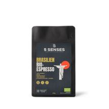 5 Senses - Brazil Bio-Espresso - 250 g Ganze Bohne - Intensität: 4/6