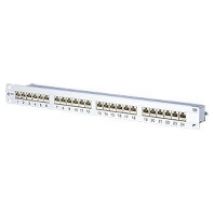 130855-E  - 19 Zoll Patchpanel 1HE 24xRJ45 E-DAT Cat.6A 24X8(8) LSA, 130855-E - Aktionsartikel