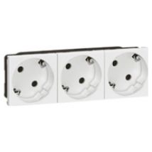 077253  - Steckdose 3fach Schuko 45 Grad 6mod. weiss Mosaic, 077253 - Aktionsartikel