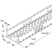 RSV 110.200 S  (3 Meter) - Rinne vertikal RSV 110.200 S