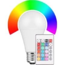 48633  (10 Stück) - LED-Leuchtmittel Birnenform 9W RGB + WW 48633