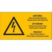 172555 (VE10)  (100 Stück) - Warn-Kombischild 3-spr. Folie 26x52mm 172555 (Inhalt: 10)