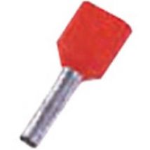 ICIAE16Z  (100 Stück) - Zwillingsaderendhülse 2x1qmm 6mm verzinkt rot ICIAE16Z