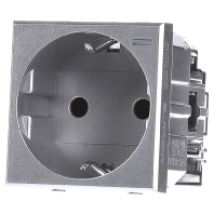HC4141W  - Schukosteckdose aluminium SL schutz, 16A/250V 2-modulig Aluminium HC4141W - Aktionspreis