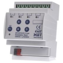 AKI-0416.04  - EIB/KNX Schaltaktor 4-fach, 4TE, REG, 16/20A, 230VAC, C-Last, Industrie, 200µF, AKI-0416.04