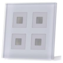 BE-GT04W.01  - EIB/KNX Glastaster 4-fach Plus, Weiß - BE-GT04W.01