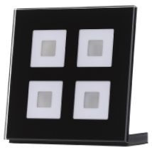 BE-GTT4S.01  - EIB/KNX Glastaster 4-fach Plus, Schwarz mit Temperatursensor - BE-GTT4S.01
