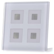BE-GTT4W.01  - EIB/KNX Glastaster 4-fach Plus, Weiß mit Temperatursensor - BE-GTT4W.01