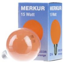 40264  - Glühlampe Tropfen E14 230V 15W orange, 40264 - Aktionsartikel
