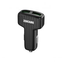 Zendure 2-Port Autoladegerät mit QC 3.0 30W, Schwarz