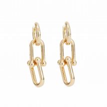 Renata Charm Gold Plated Hoop Earrings
