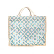 Geometric Eco Jute Shopper Bag