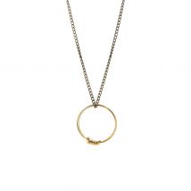 Brass Ribbon Hoop Pendant