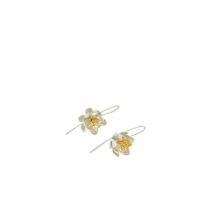 Peony Silver and Gold Plated Drop Earrings