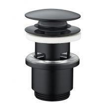 Bonde de lavabo clic-clac avec trop plein NF noire 75mm ROUSSEAU SANITAIRE