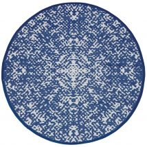 Tapis rond diamètre 150 cm bleu JARDILINE