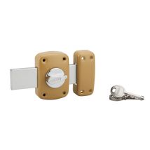 Verrou de porte garage Corvette à bouton pêne rallongé et cylindre 30 mm THIRARD