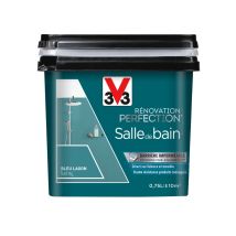 Peinture de rénovation pour salle de bains finition satinée bleu lagon 750 ml V33