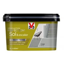 Peinture de rénovation sol et escalier finition satinée titane 2L V33