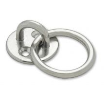 Platines rondes avec anneau mobile acier inoxydable fil 5 mm platine 33 mm par 2 DOCKS