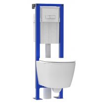 WC suspendu sans bride bâti universel blanc mat Diamant Tornado SIAMP