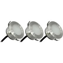 Lot de 3 spots extérieurs encastrables 25 lumens blanc chaud - PATIO ARLUX