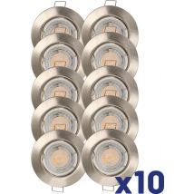 Spots encastrables GU10 fixe acier 380 lumens 3000K par 10 - QUARTZ ARLUX