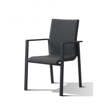 Fauteuil de jardin Ajaccio noir en aluminium BOCARNEA