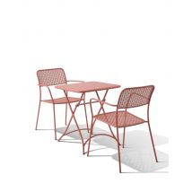 Salon pour balcon CATANE 2 personnes en acier terracotta BOCARNEA