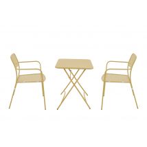 Salon pour balcon CATANE 2 personnes en acier moutarde BOCARNEA