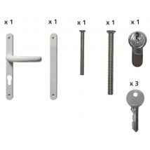 Kit poignée PVC blanc pour porte-fenêtre CLOSY