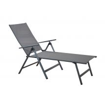 Lit de soleil CIRO aluminium grey et toile grise PROLOISIRS Livraison gratuite à domicile