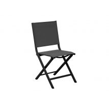 Chaise de jardin Théma noire en aluminuium et textilène PROLOISIRS